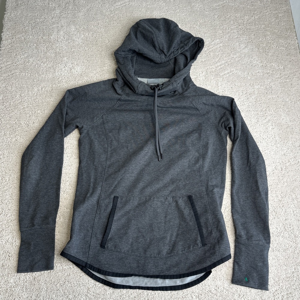 Women's Athleta Small‎ Sentry Cinch Hooded Sweatshirt Thumb Holes Athletic